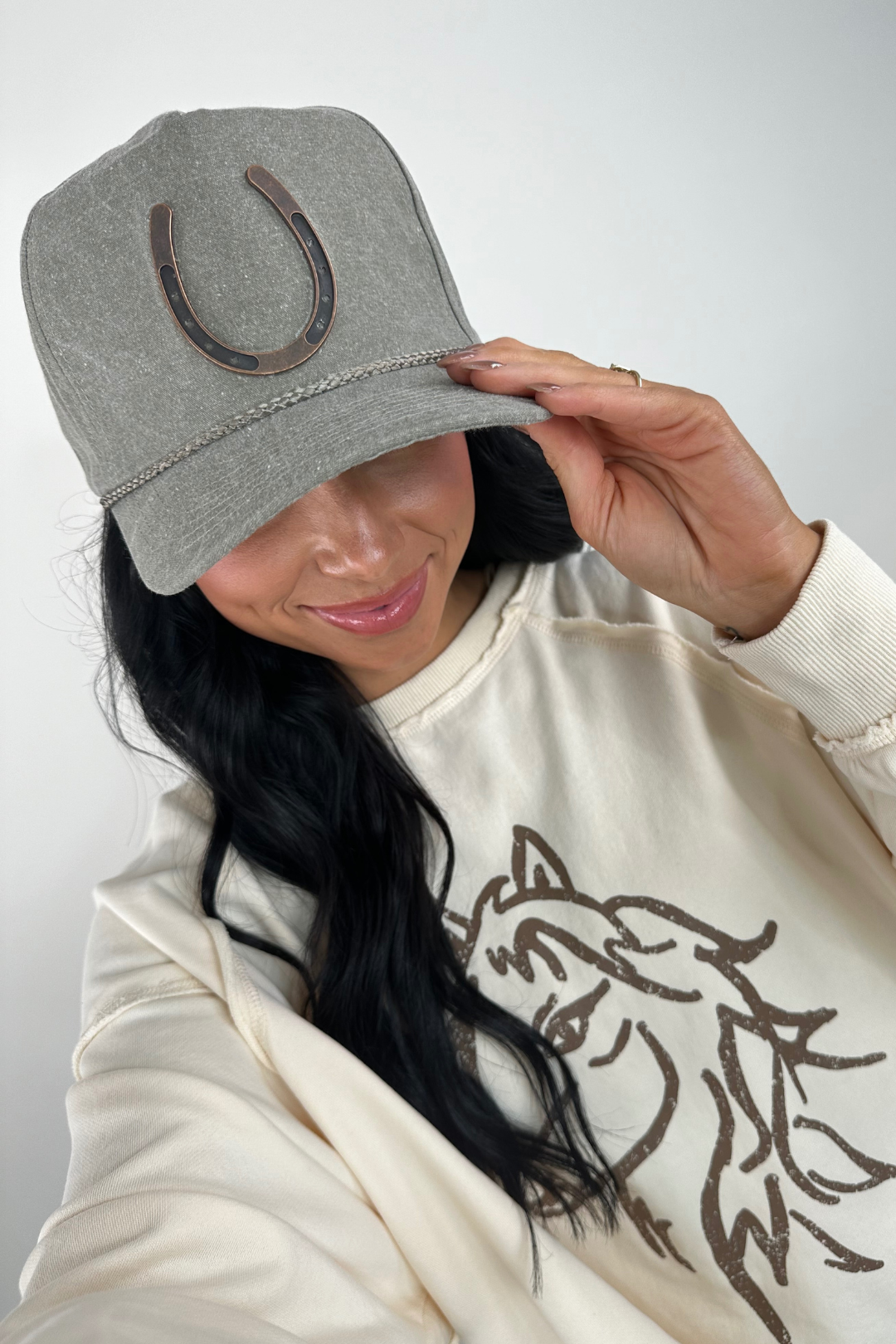 Mineral Washed Horseshoe Trucker Hat