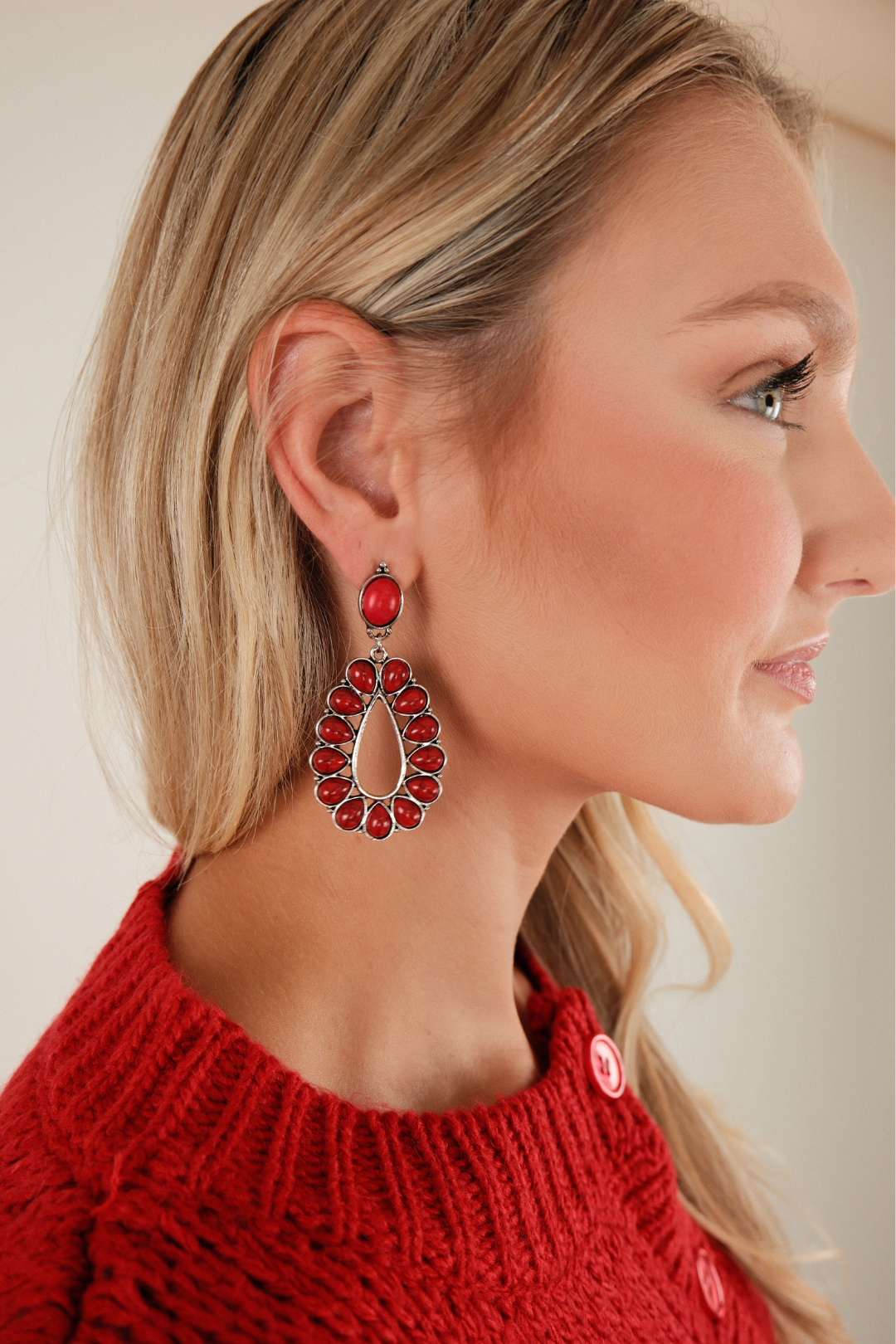 Desert Flame Oval Drop Earrings
