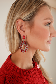 Desert Flame Oval Drop Earrings