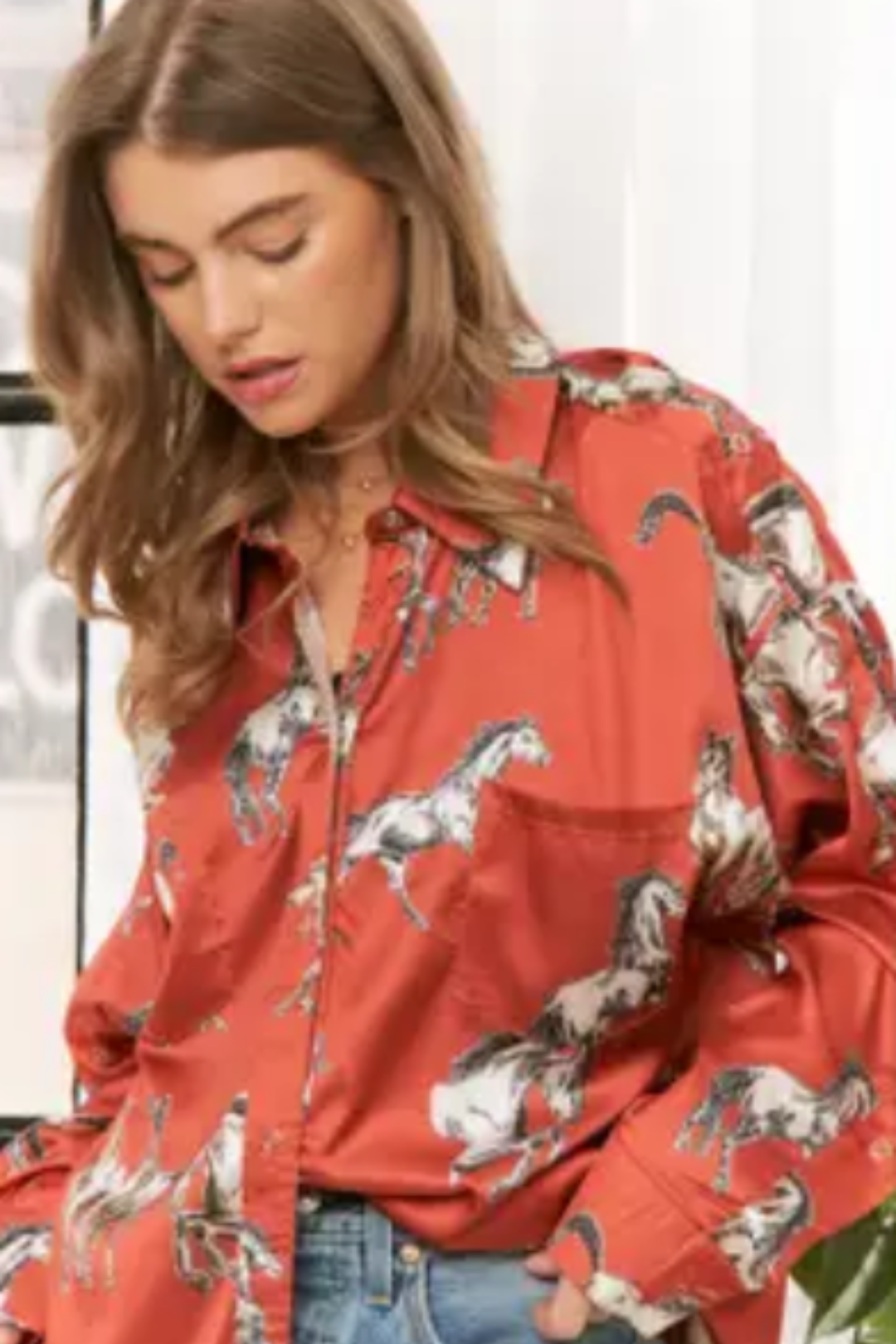 Runaway Rodeo Satin Blouse