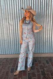 Prairie Daydream Western Pants - Denim Blue