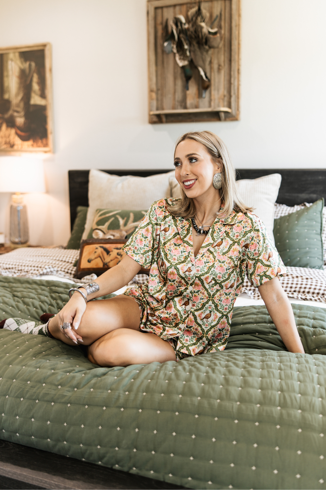 Pheasant Dreams Satin Pajama Set