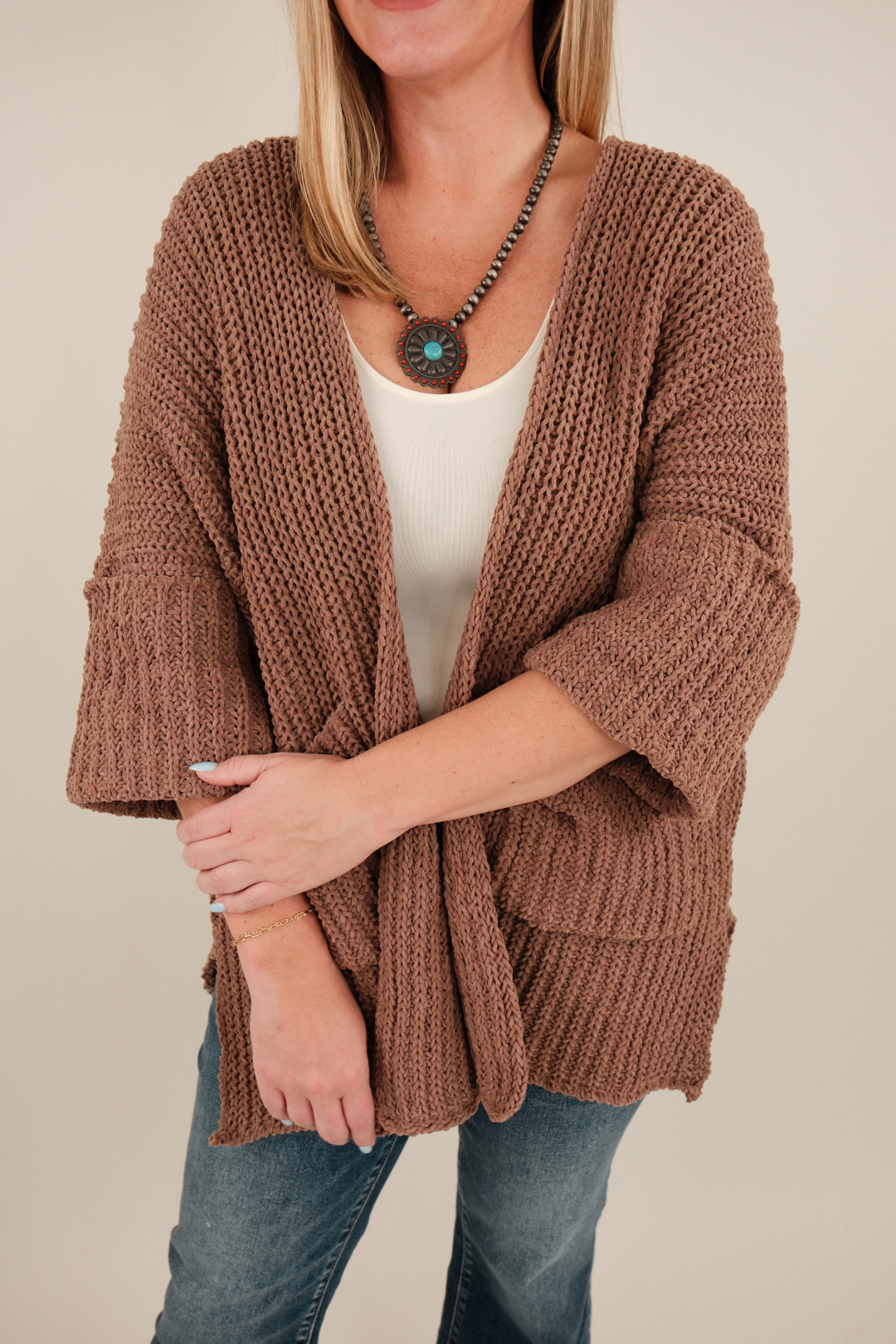 Saddle Rock Knit Cardigan - Taupe