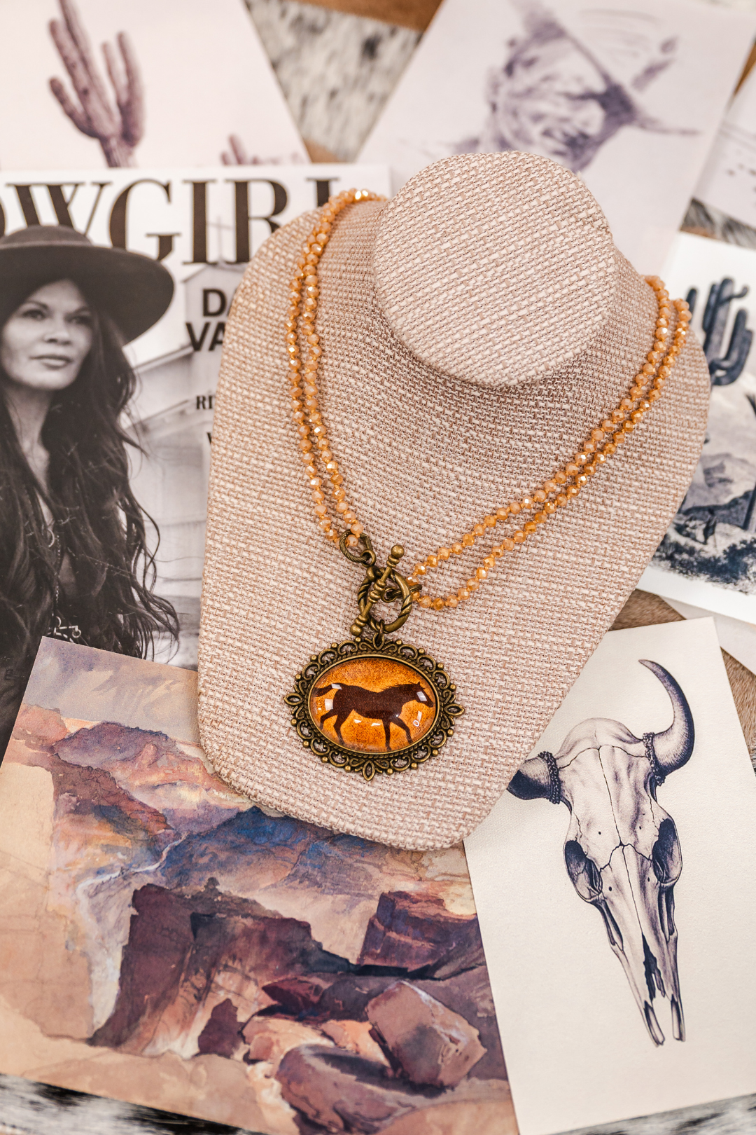 Galloping Spirit Beaded Horse Necklace