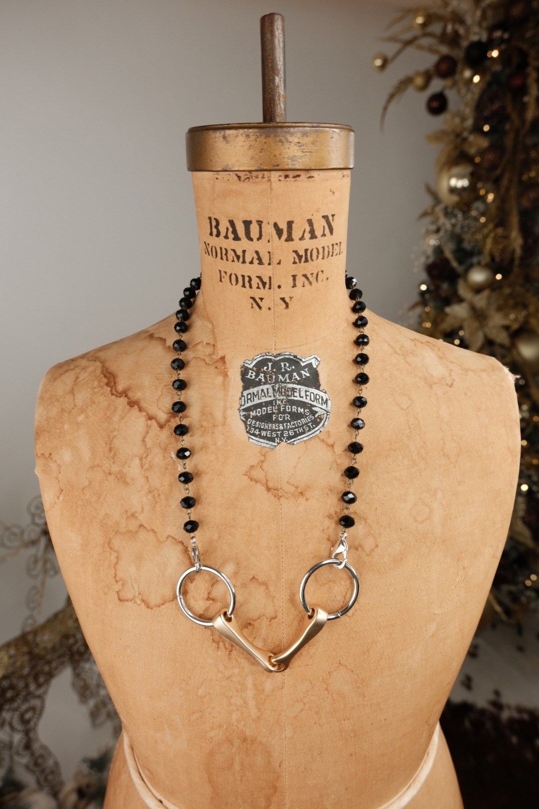 Golden Bridle Beaded Bit Necklace