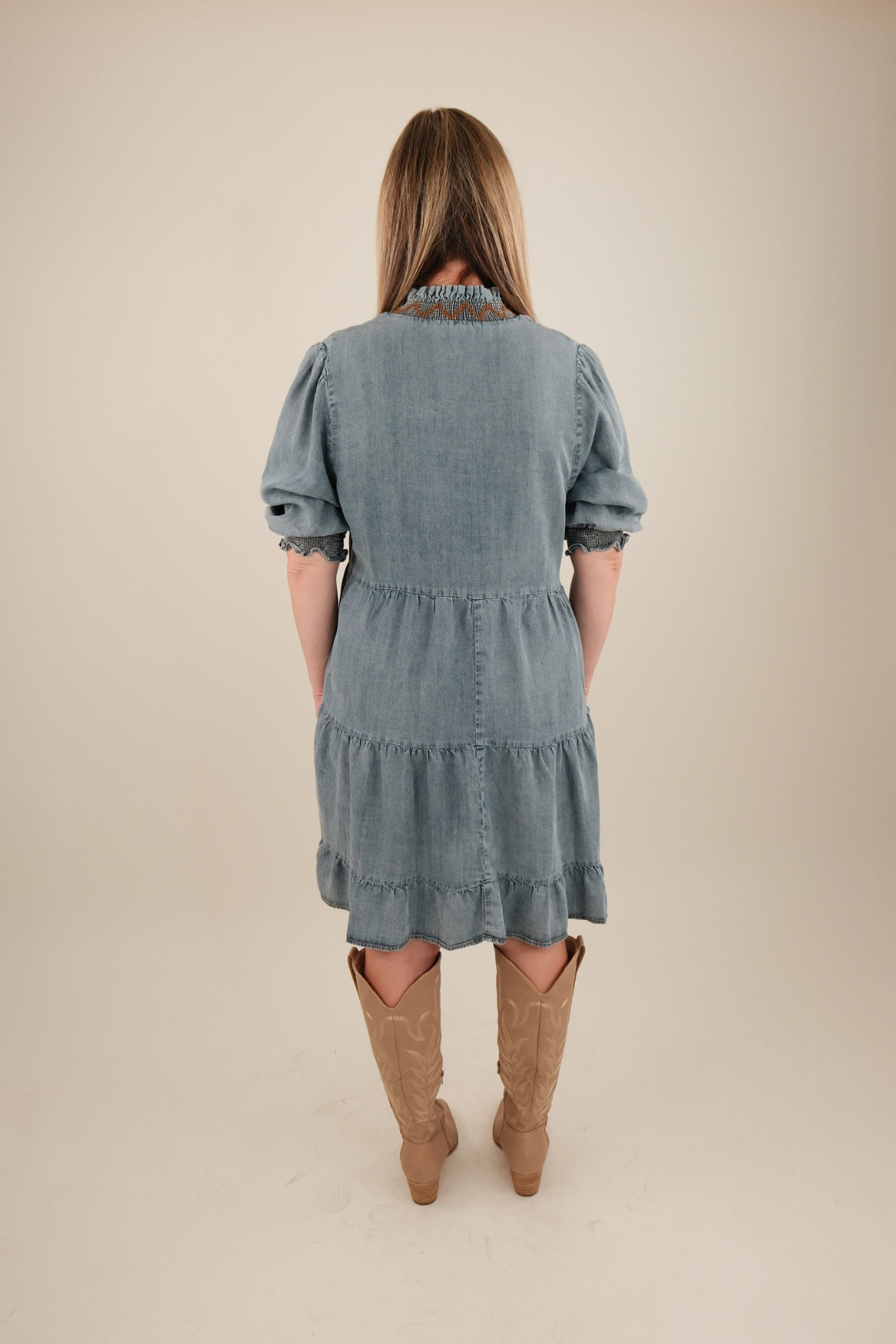 Prairie Skies Denim Mini Dress