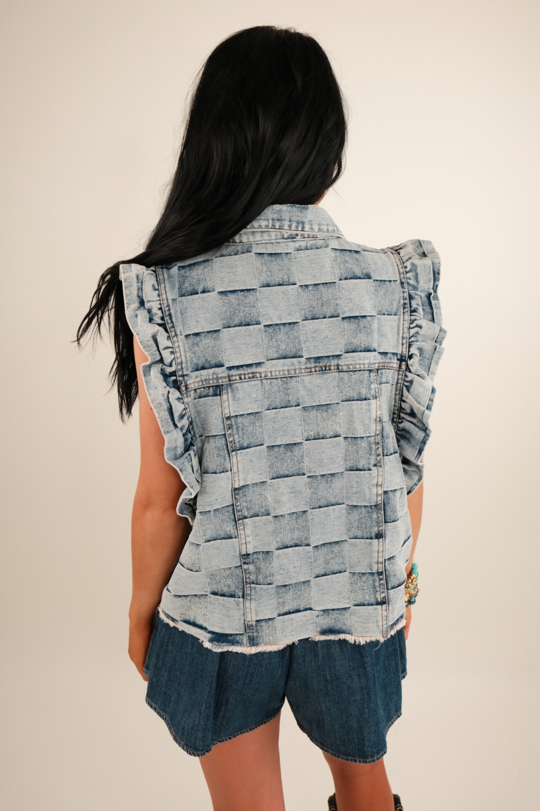 Ranch Ruffle Checkered Vest