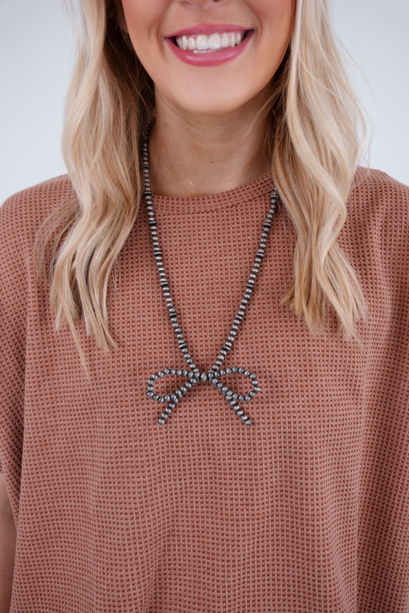 Silver Ribbon Necklace - Long