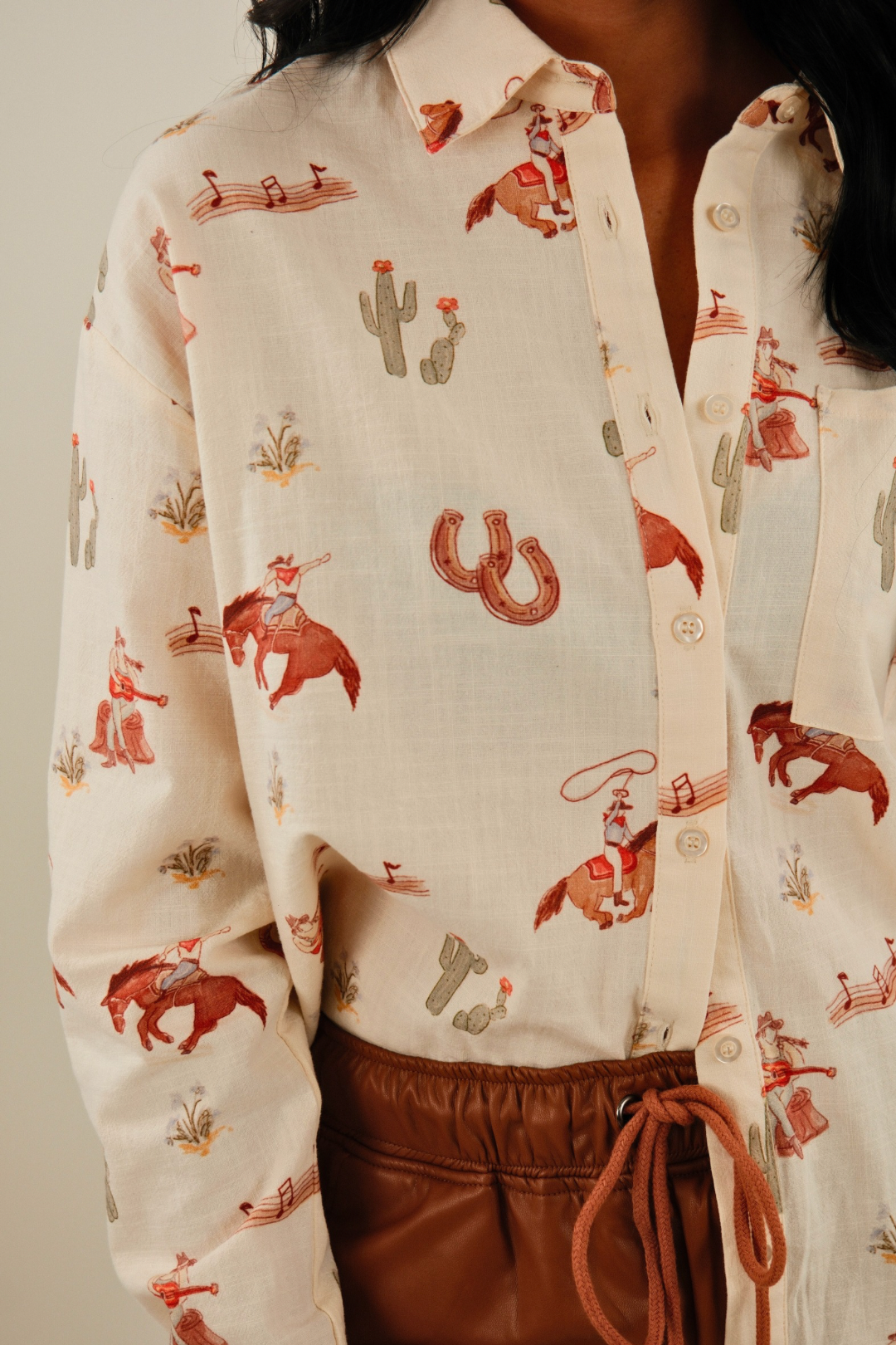 Cowboy Serenade Cotton Blouse