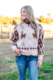 Frontier Spirit Rodeo Zip Sweater