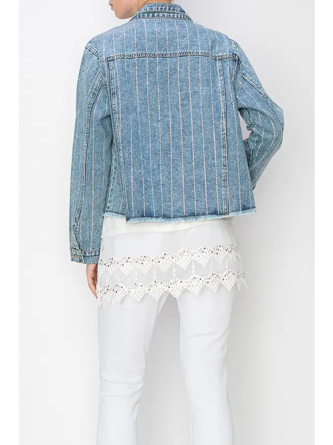 Rhinestone Rodeo Cropped Denim Jacket