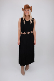 Ribbed Stitched Dress - Black