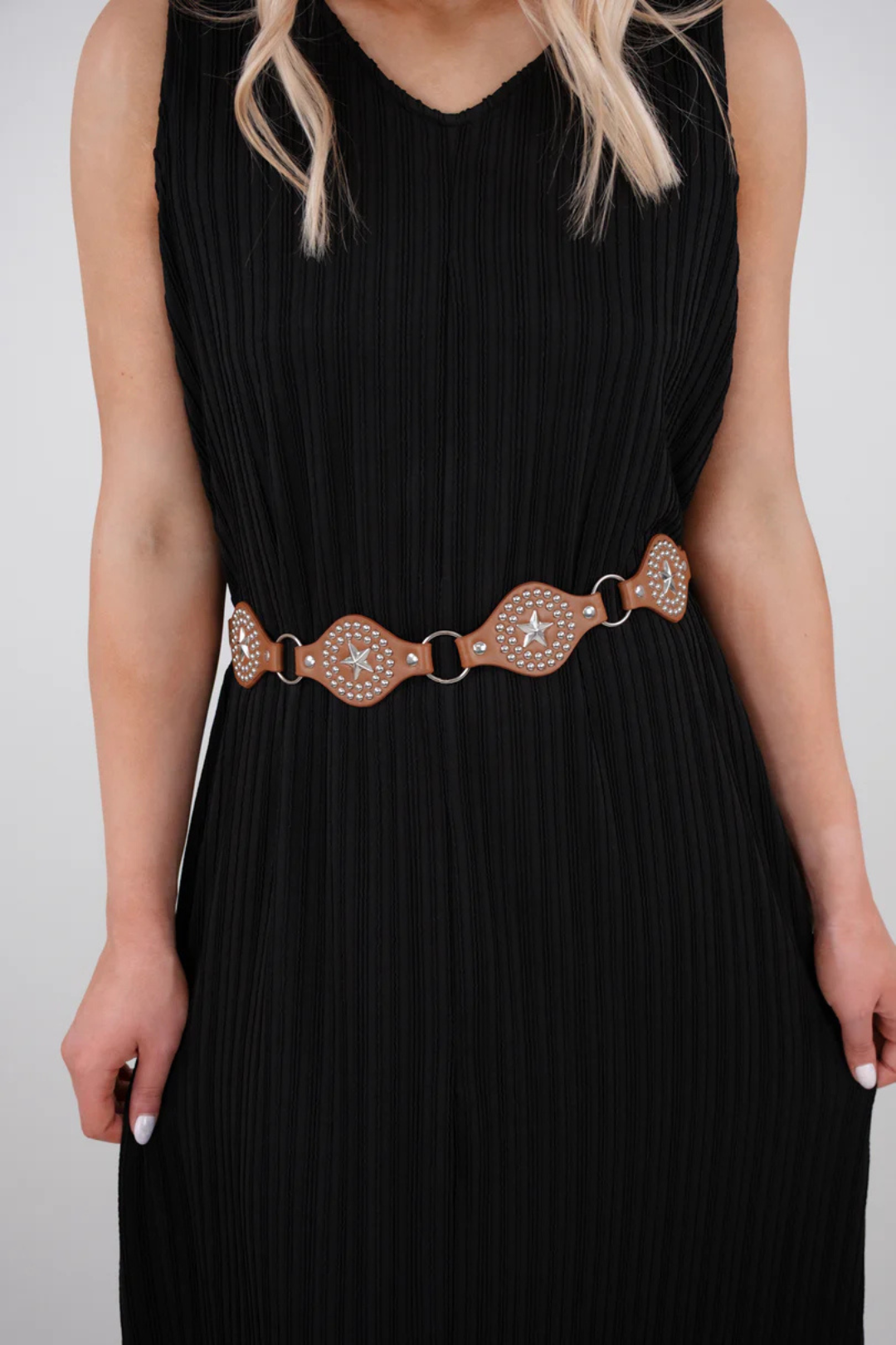 Ribbed Stitched Dress - Black