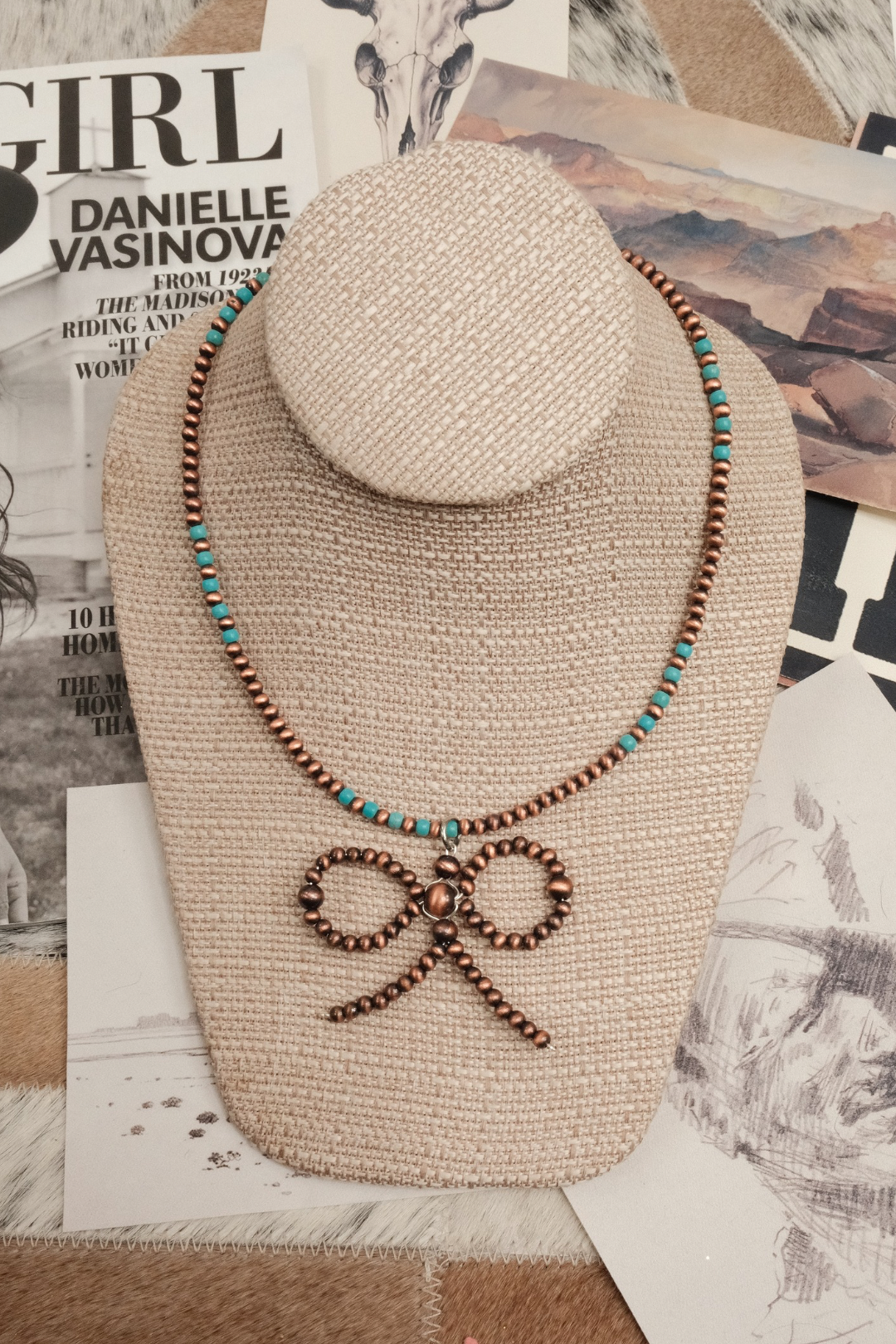 Turquoise Tiedown Charm Choker