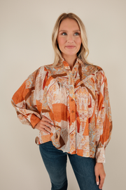 Whistling Winds Sheer Blouse - Pumpkin Spice