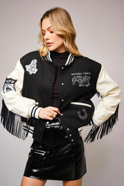 Rodeo Royalty Fringe Varsity Jacket