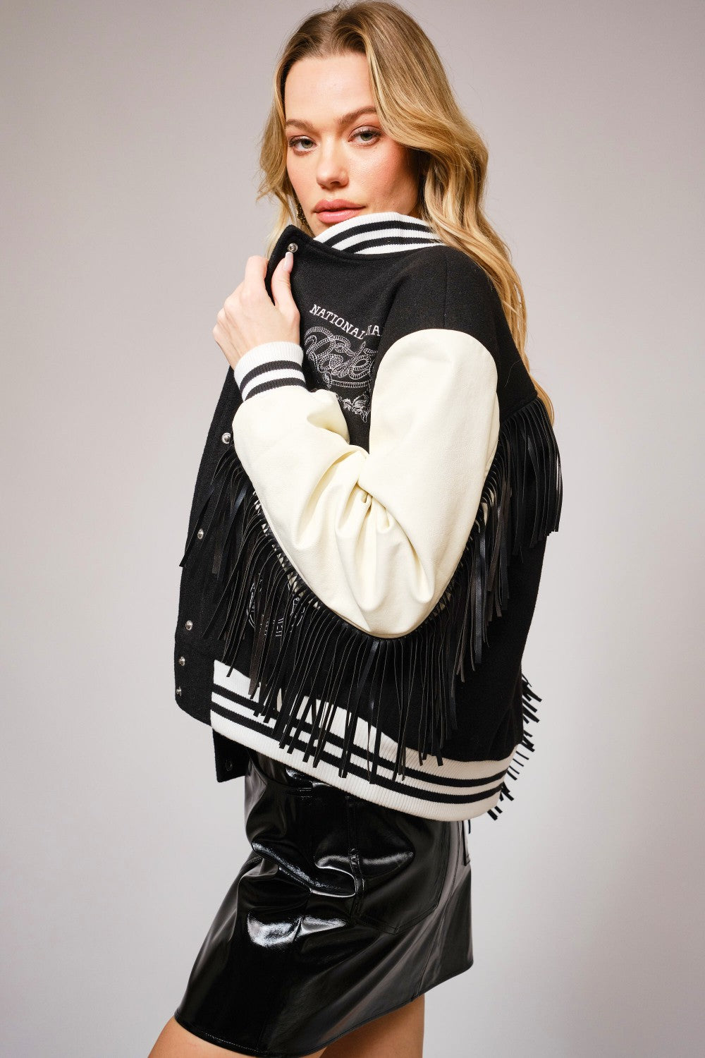 Rodeo Royalty Fringe Varsity Jacket