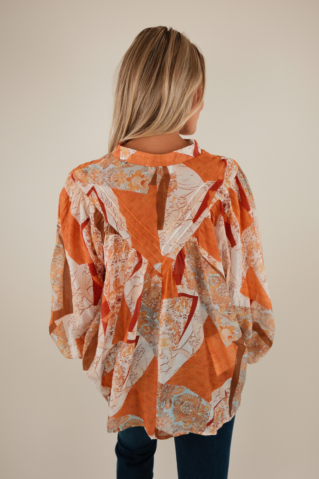Whistling Winds Sheer Blouse - Pumpkin Spice
