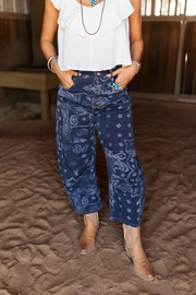 Midnight Bandana Barrel Jeans