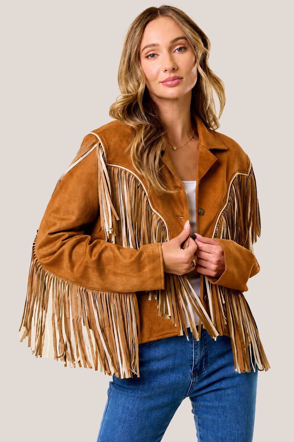 Bluebonnet Fringe Suede Jacket