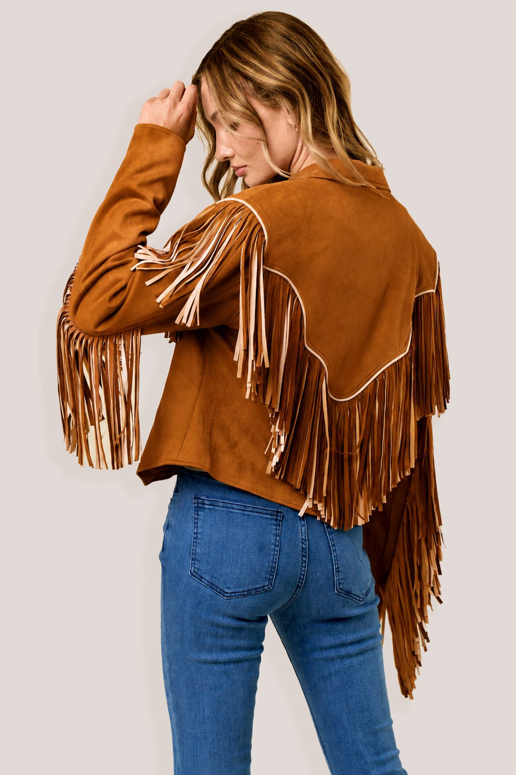 Bluebonnet Fringe Suede Jacket