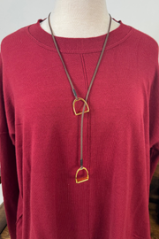 Golden Stirrup Lariat Necklace