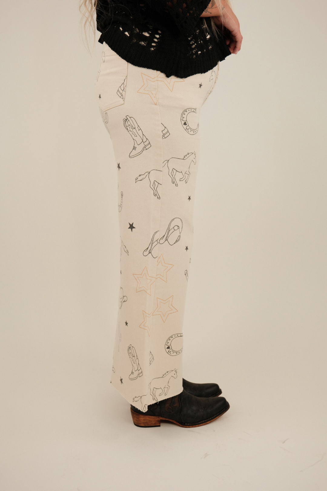 Dusty Rodeo Printed Denim - Khaki