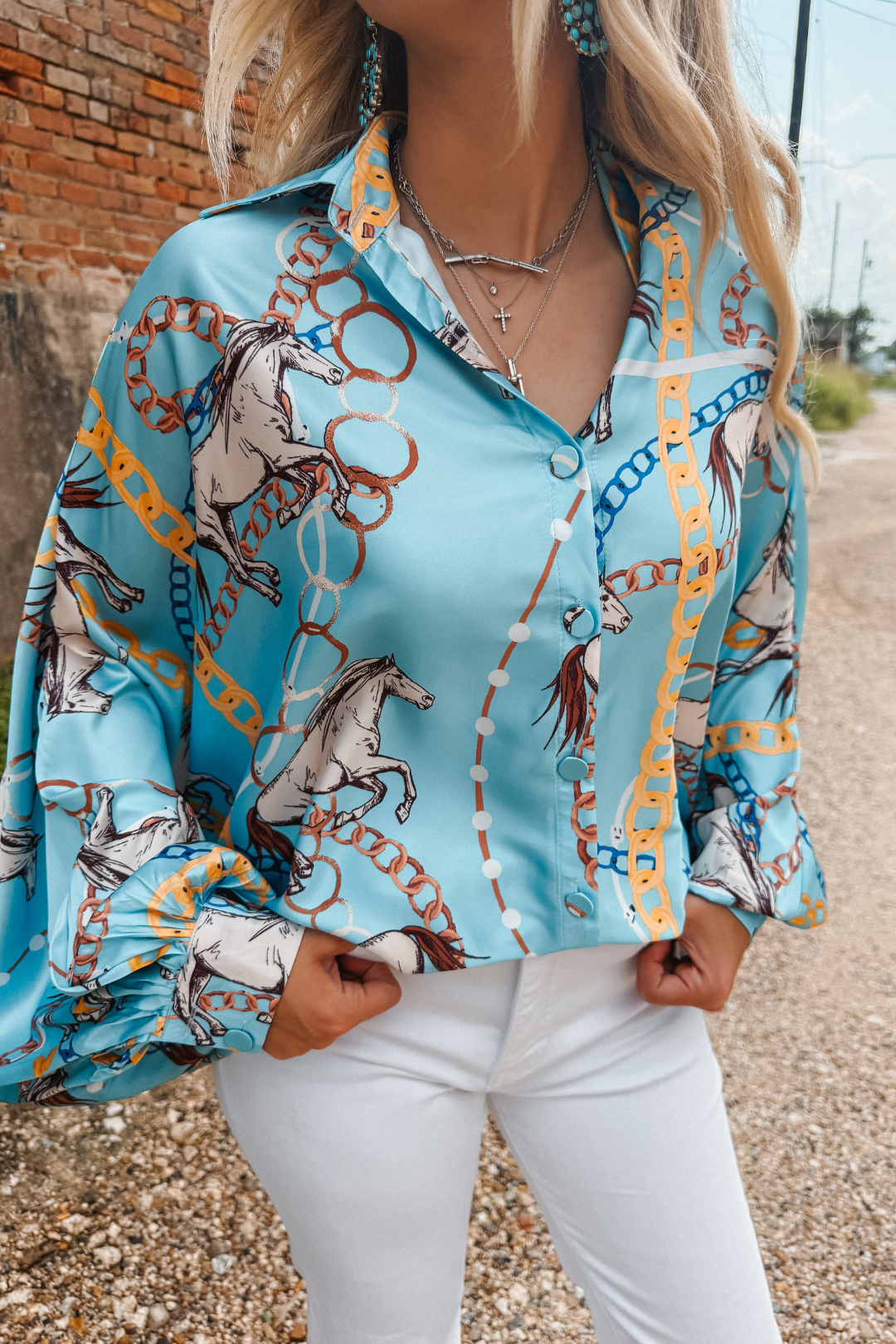 Rider's Luxe Silk Button Down