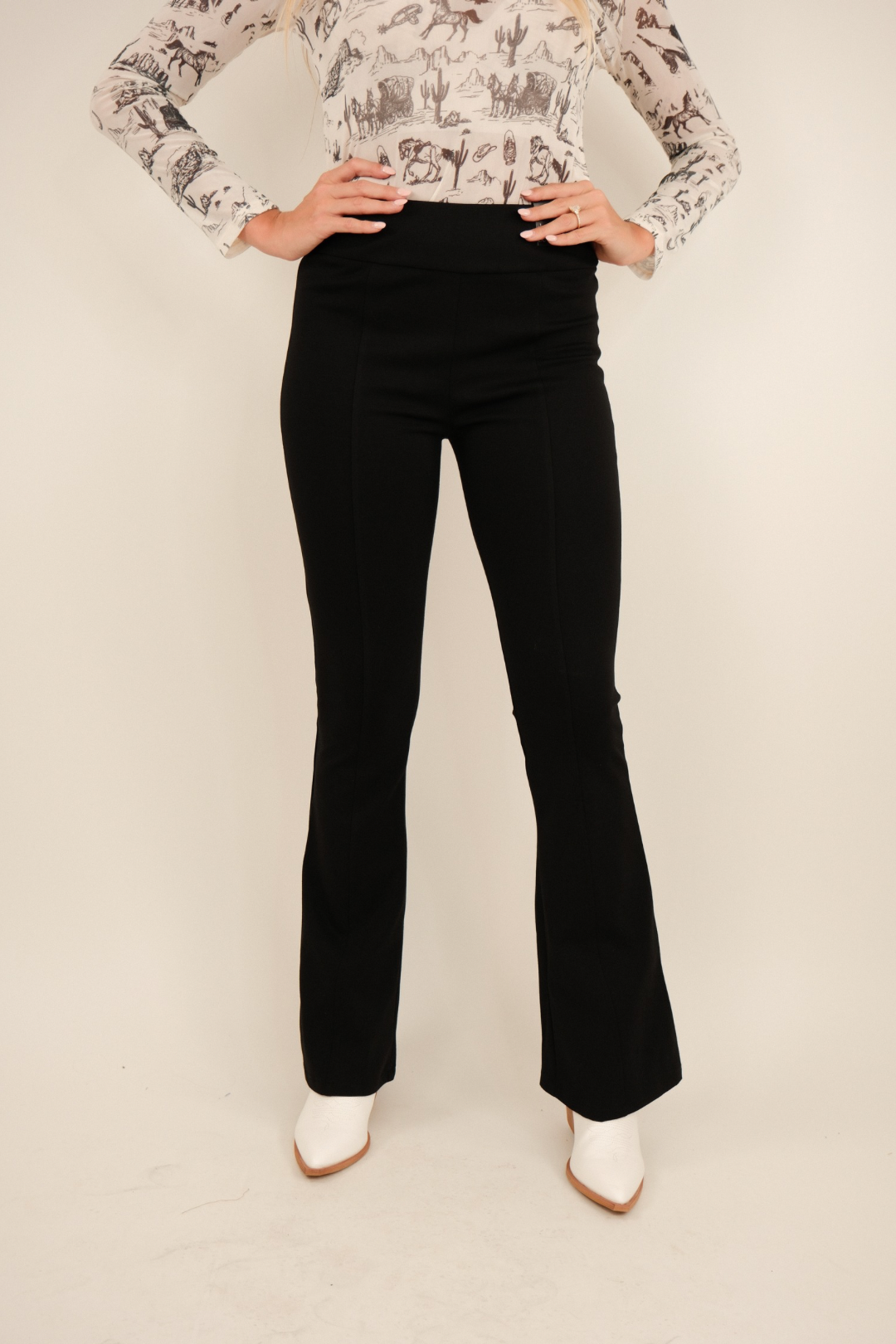 Classic Country Flare Pants - Black