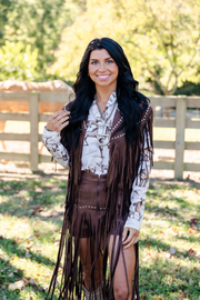 Dusty Trails Studded Fringe Collar