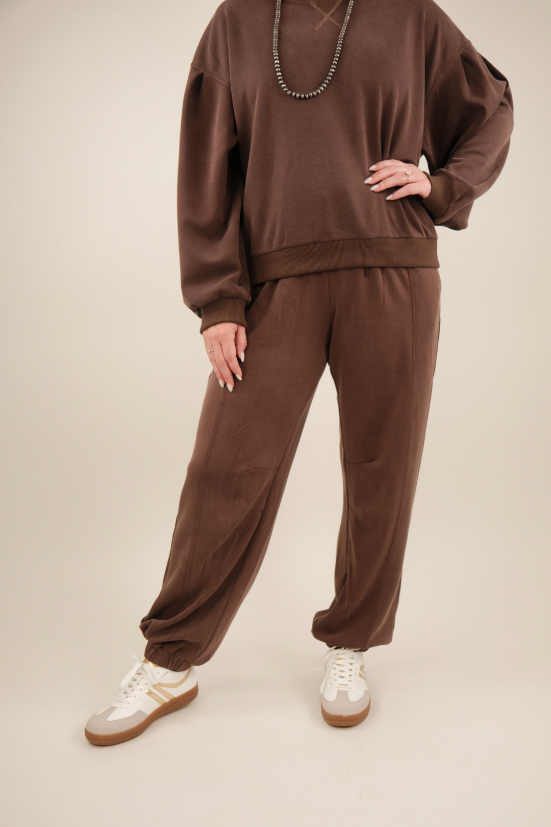 Saddle Soft Jogger Set - Brown