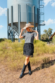 Wild Dunes Fringe Mini Skirt - Black