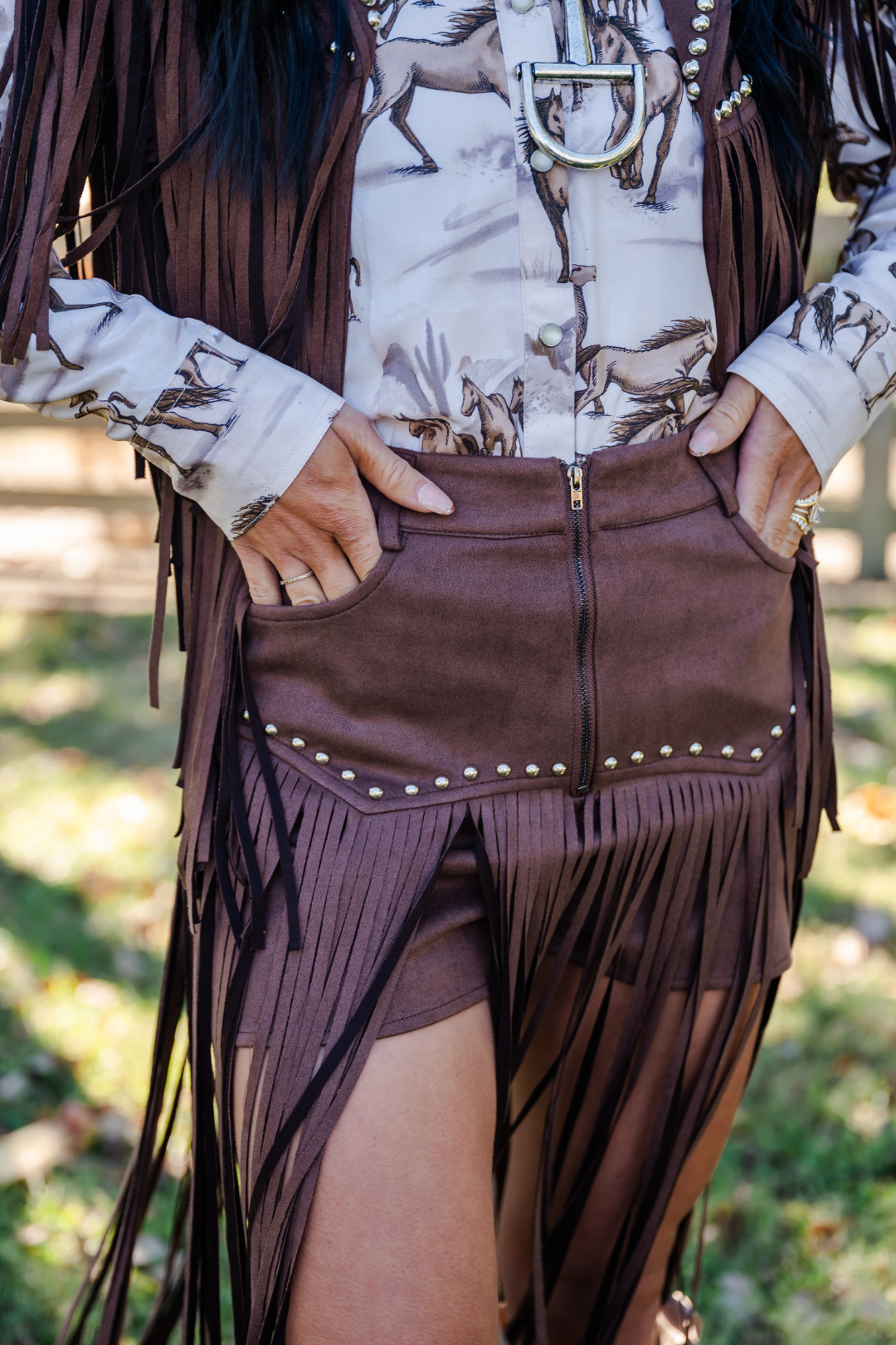 Dusty Trails Studded Shorts
