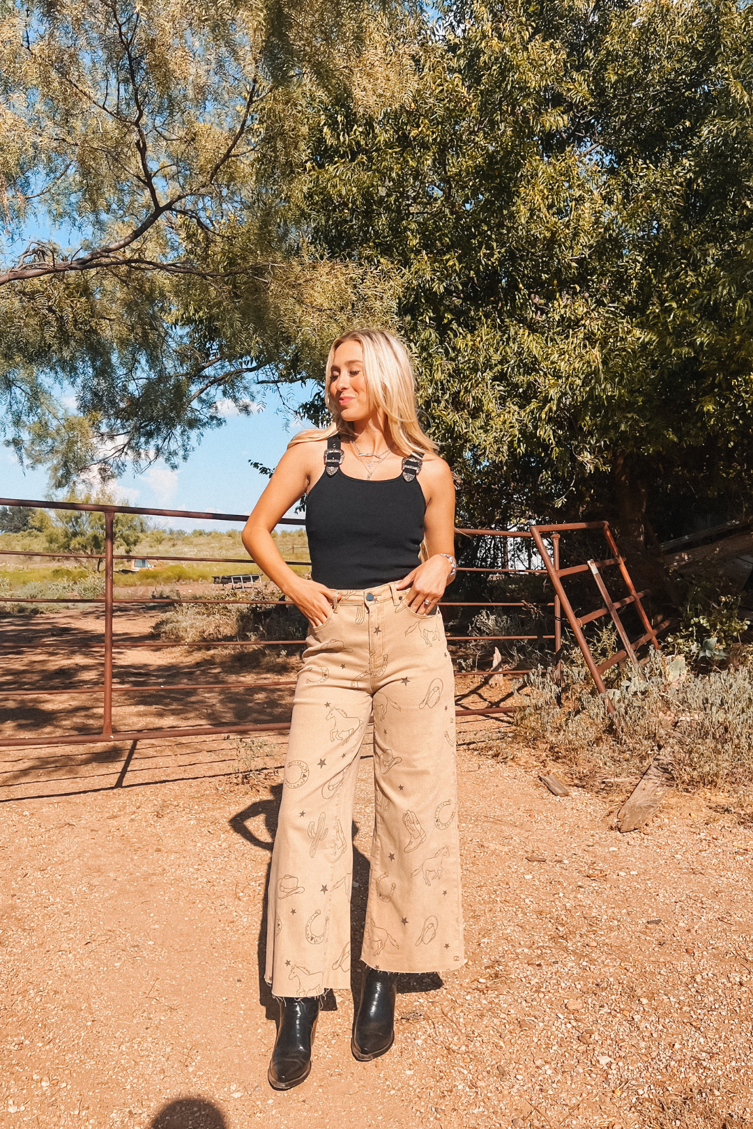 Dusty Rodeo Printed Denim - Brown