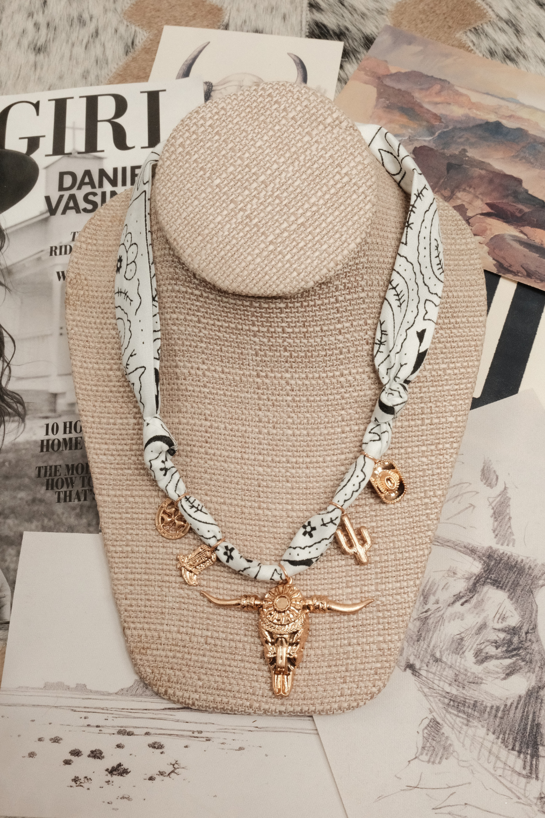 Rodeo Charm Bandana Necklace
