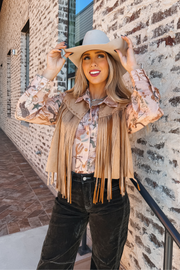 Fringe Frontier Vest - Camel