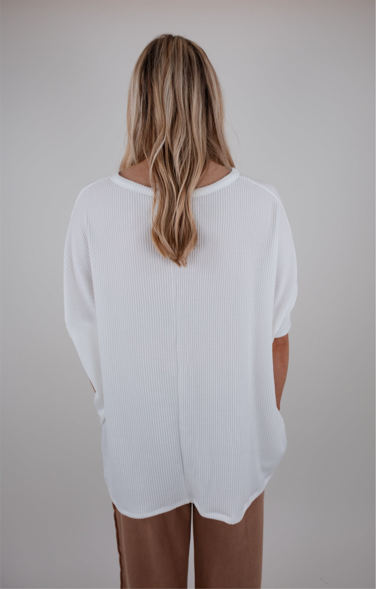 Lone Ranger Ribbed Dolman Top - White