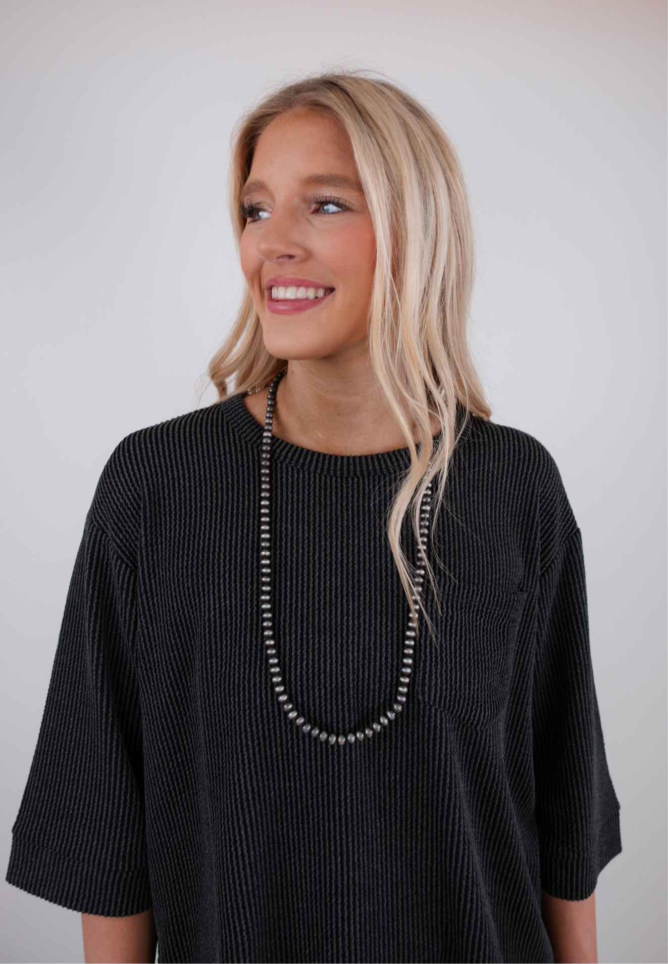 Windy Ridge Ribbed Top - Black