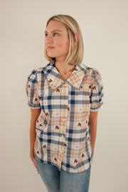 Blue Ribbon Plaid Blouse