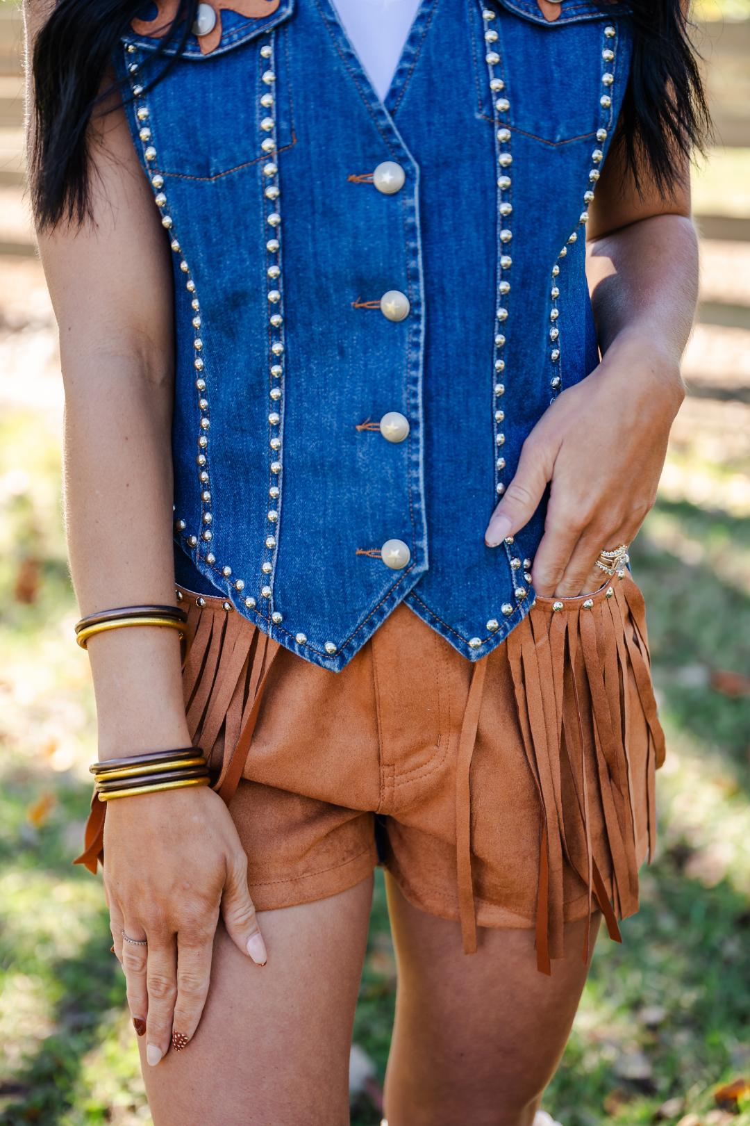 Wild Wrangler Studded Shorts