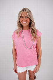 Cowgirl Calm Tee - Heather Hot Pink