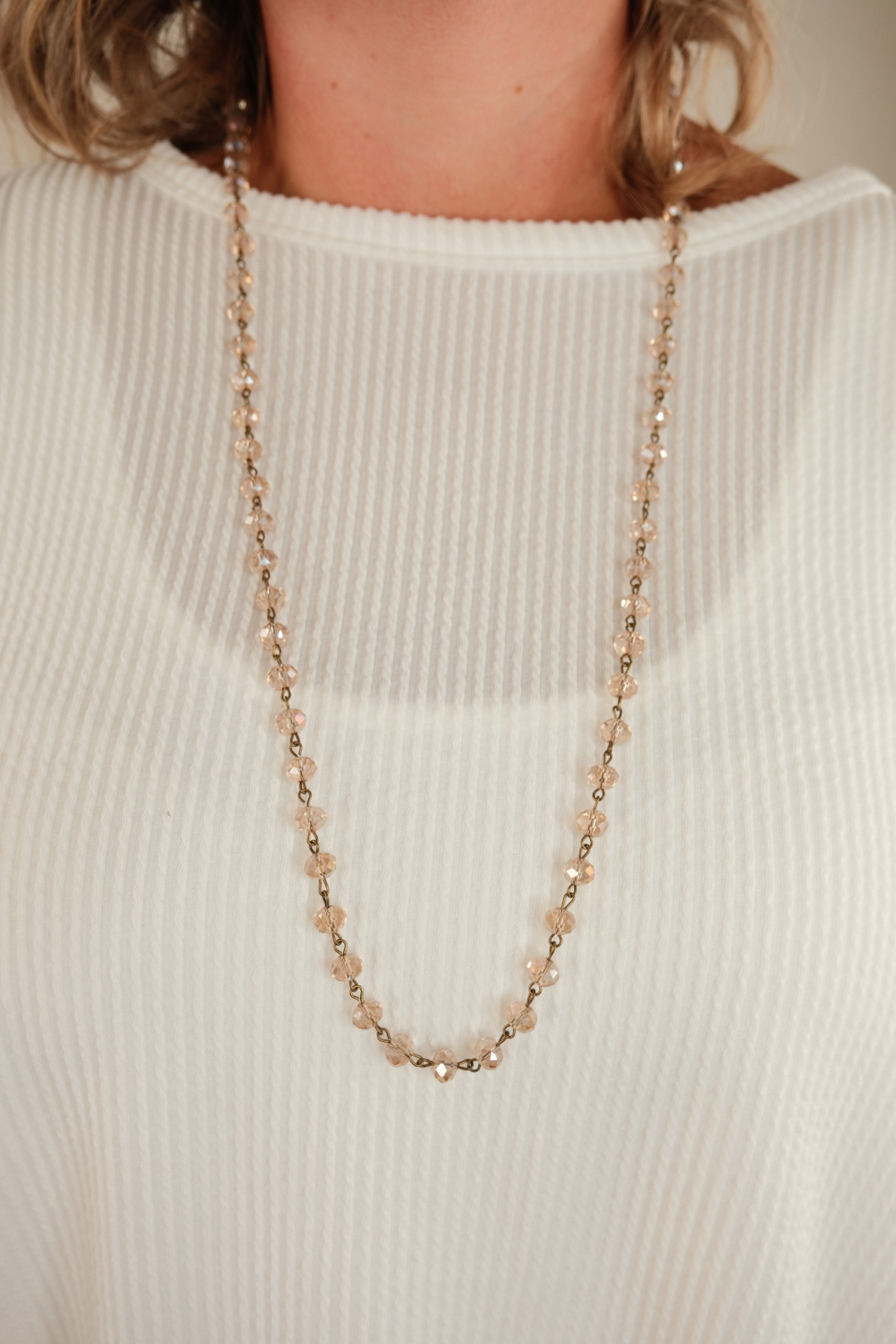 Starlight Strand Necklace - Beige & Gold