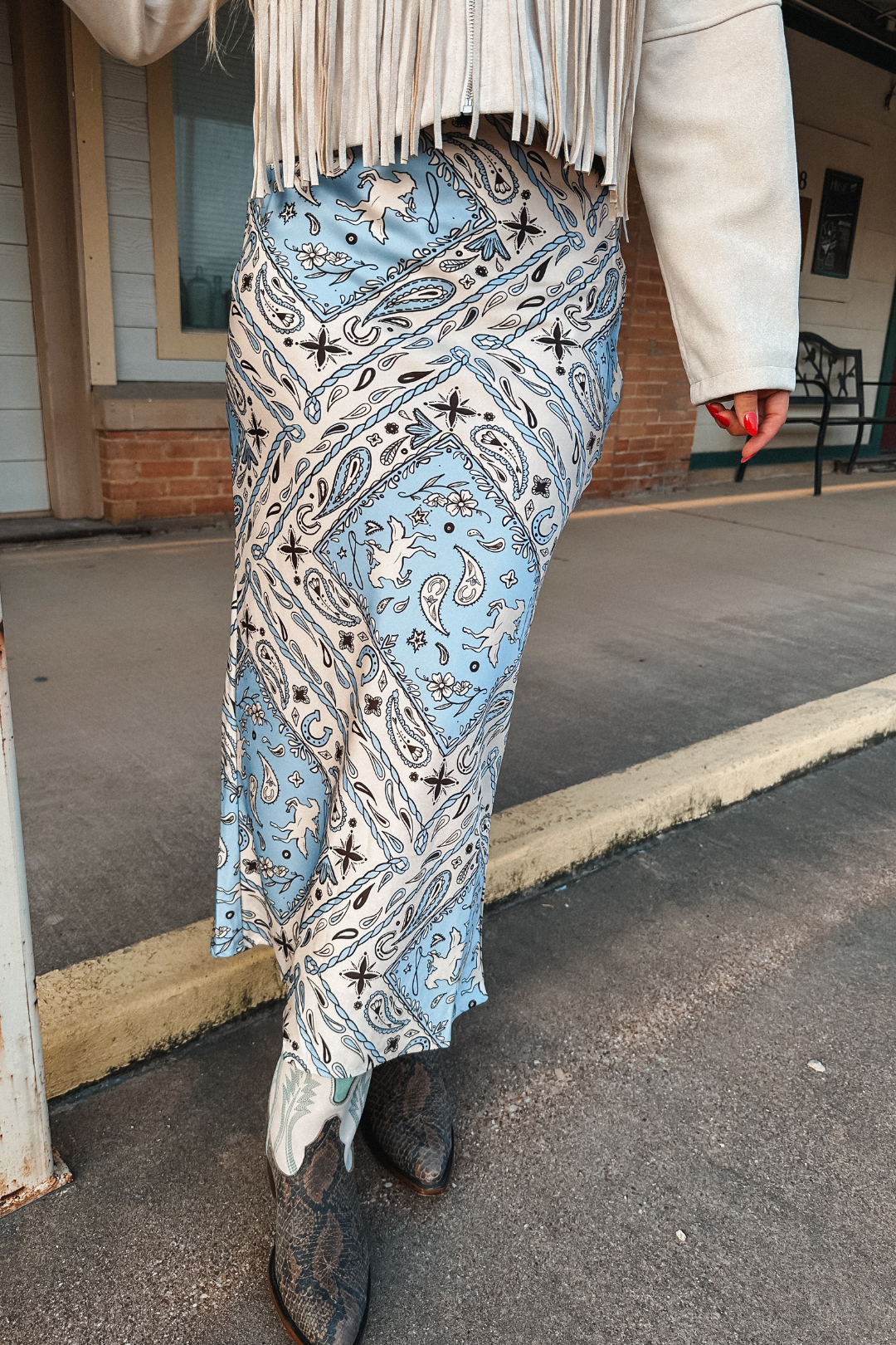 Bandana Trails Silk Maxi Skirt
