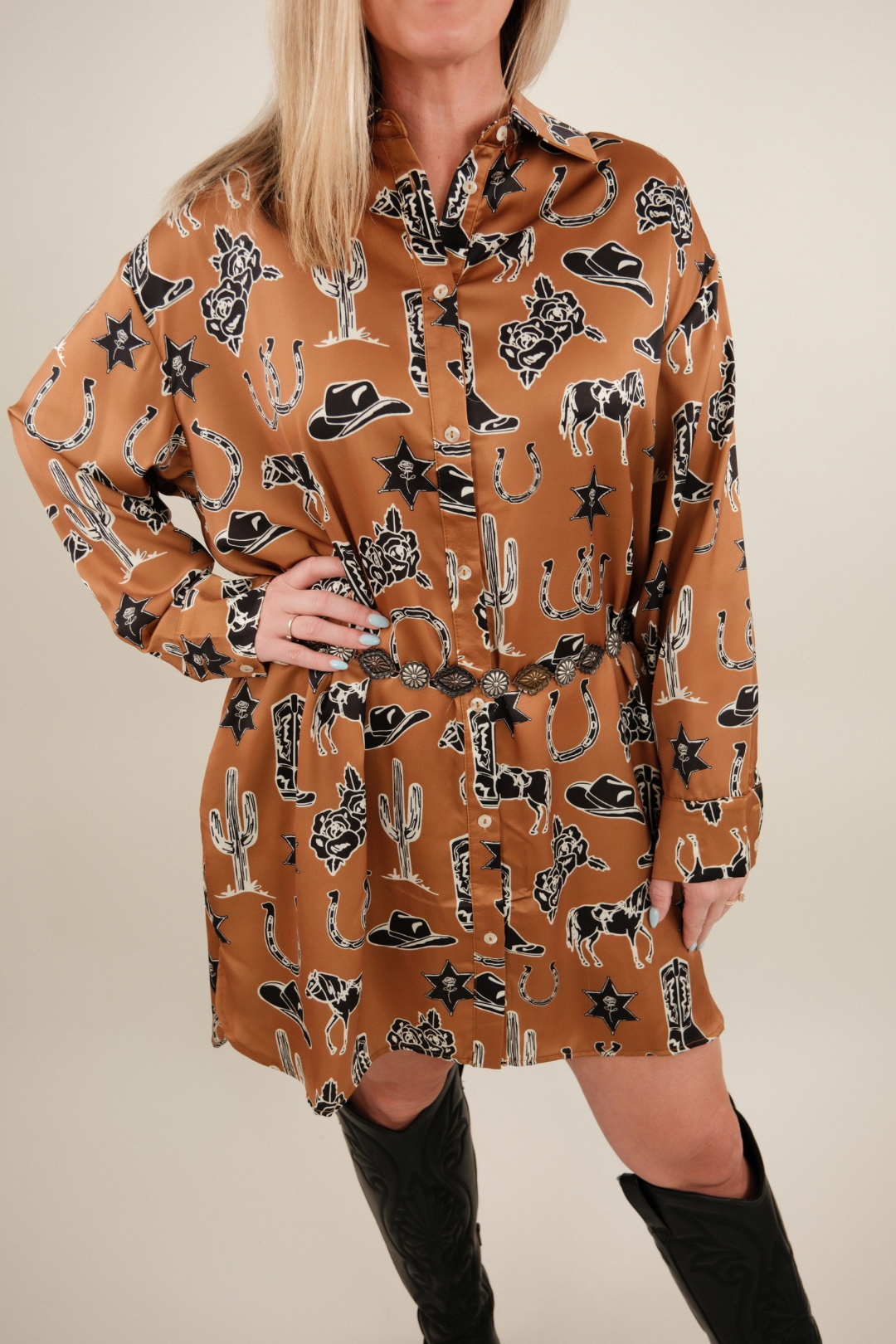 Bronze Outlaw Shirt Dress