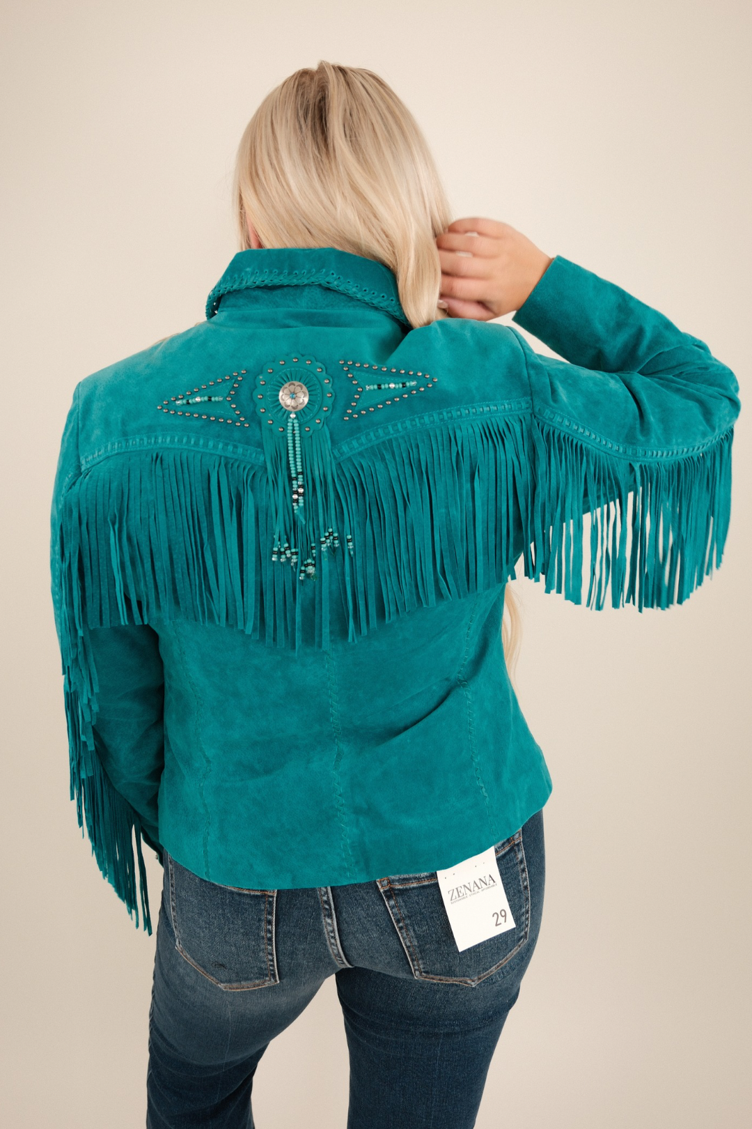 Desert Jewel Fringe Leather Jacket