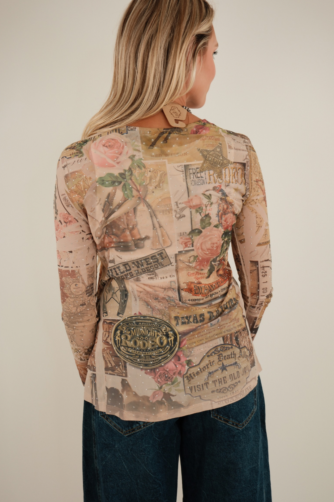 Rhinestone Vintage Rodeo Mesh