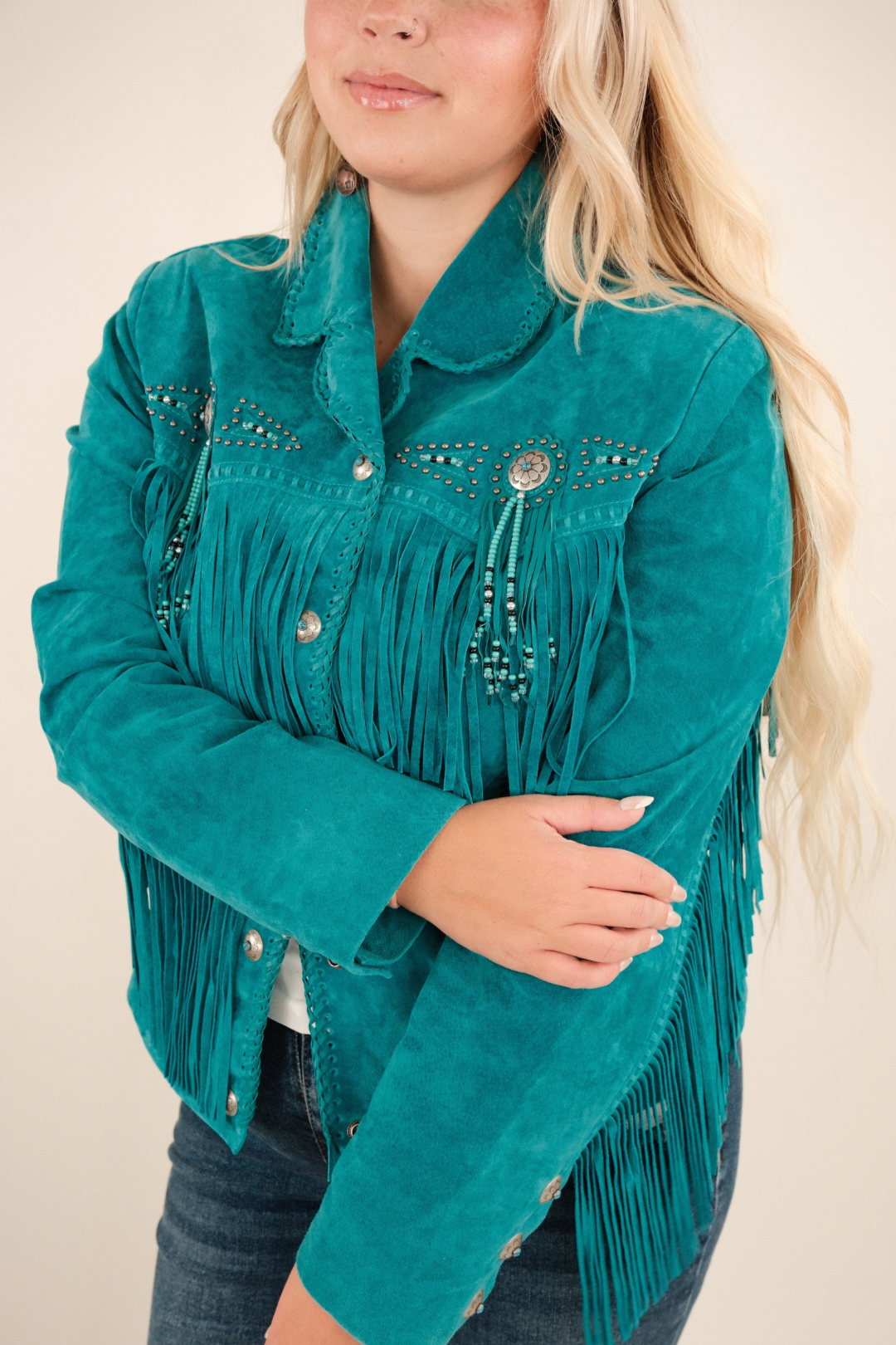 Desert Jewel Fringe Leather Jacket