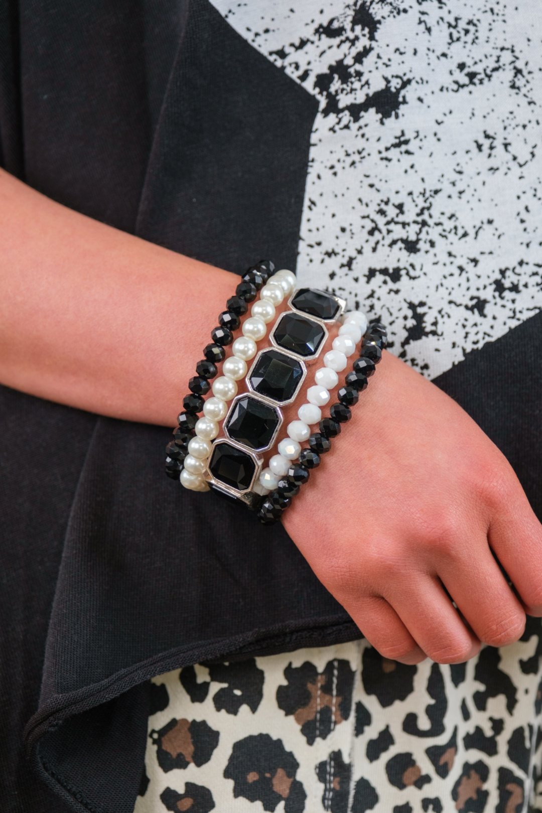 Neutral Black & White Western Stack Bracelet Set