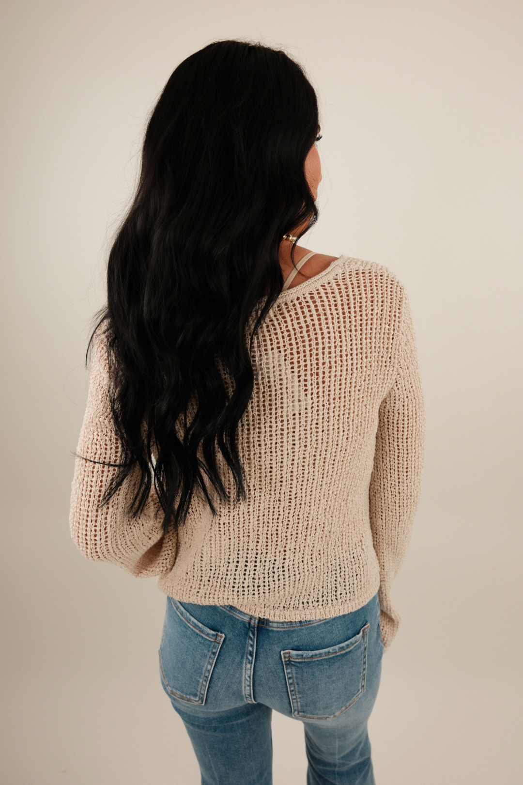 Sundown Crochet Cropped Sweater - Cream