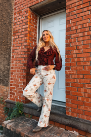 Saddle Rose Ruffle Blouse